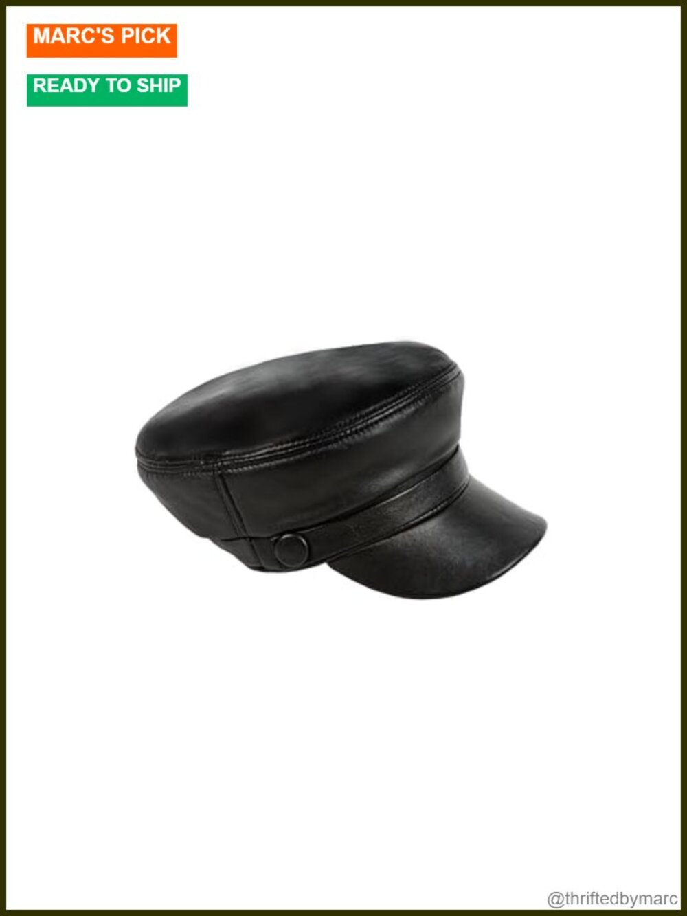 Real Leather Newsboy Cap Adjustable Bakerboy Hat